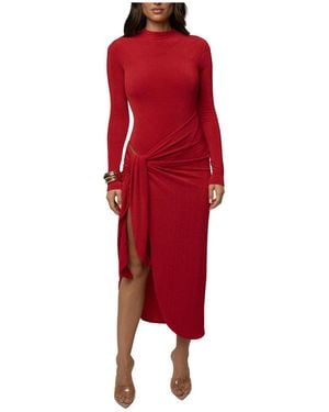 JLUXLABEL Last Light Slinky Midi Dress - Red