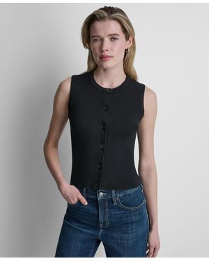 DKNY Sleeveless Crewneck Sweater - Black