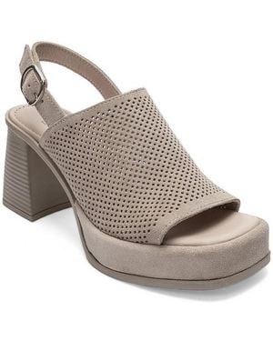 Forever & Always Shoes Forever And Always Shoes Penvia Block Heel Leather Platform Sandal - Gray