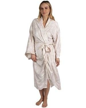 Tahari Velour Kimono Robe - White