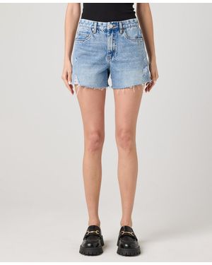 Blank NYC The Barrow Fray Hem High-rise Shorts - Blue