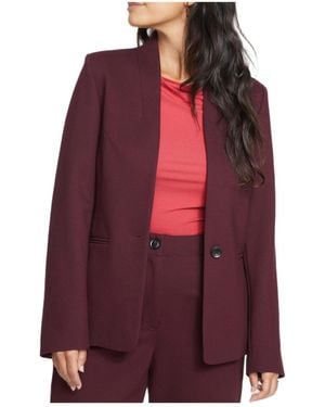 UNIVERSAL STANDARD Plus Size Lennox Collarless Ponte Blazer - Red