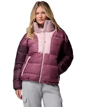 Columbia Pike Lake High Neck Collared Puffer Jacket - Purple