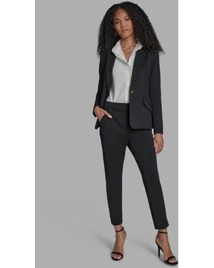 BCBGMAXAZRIA Padded Shoulder One Button Jacket - Black