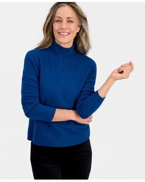 Style & Co. Petite Mock Neck Sweater - Blue