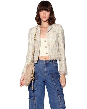 Walter Baker Veronica Notch-collar Boucle Tweed Jacket - Blue