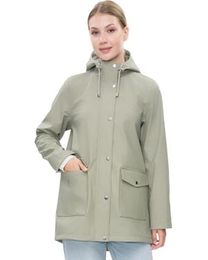 Rokka&Rolla Waterproof Rain Coat Rubberized Jacket - Gray