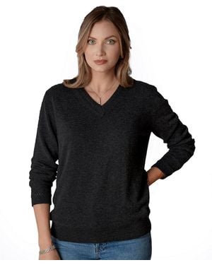 Luxlined Itch-free Cashmere V-neck Sweater - Black