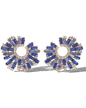 Jessica Simpson Royal Radiance Crystal Burst Earrings - Blue