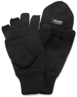 Muk Luks Knit Flip Gloves - Black