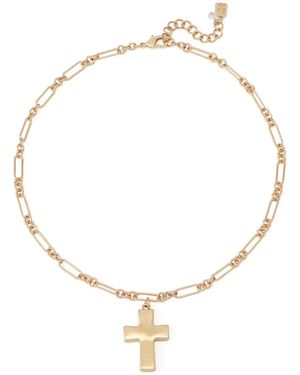 Robert Lee Morris Mother Of Pearl Cross Pendant Necklace - Metallic