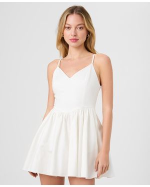 French Connection Sleeveless V-neck Mini Dress - White