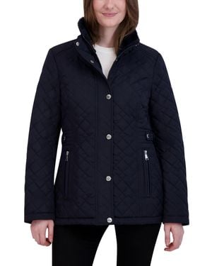 Laundry by Shelli Segal Quilted Hooded Coat - Blue