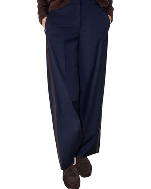 Whistles Mid-rise Side-stripe Straight Pants - Blue