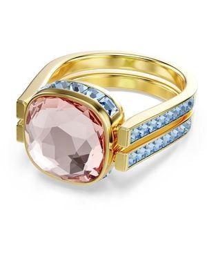 Swarovski Chroma Gold-tone Plated Ring - White