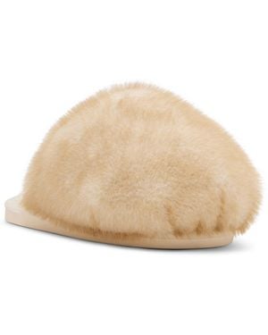Steve Madden Poof Cozy Slides Slippers - Natural