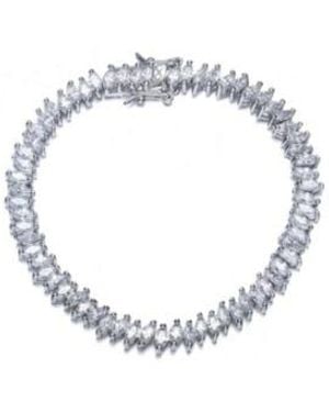 Genevive Jewelry Sterling Silver Gold Plated Stacked Bracelet - Metallic
