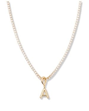Brook and York Gold Plated Isabella Mini Initial Tennis Chain Necklace - Metallic