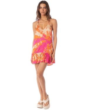 Maaji Linn Open-back V-neck Flounce Hem Mini Dress - Red