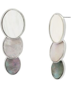 Robert Lee Morris Imitation Pearl Oval Linear Earrings - White