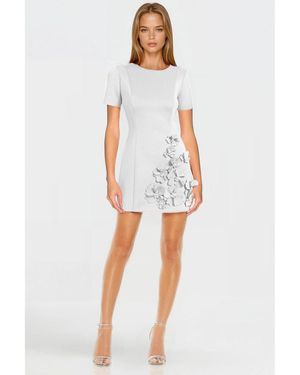 ONE33 SOCIAL The Vega 3d Flower Cocktail Dress - White