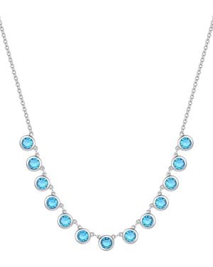 Macy's Amethyst Bezel 17" Collar Necklace - Blue