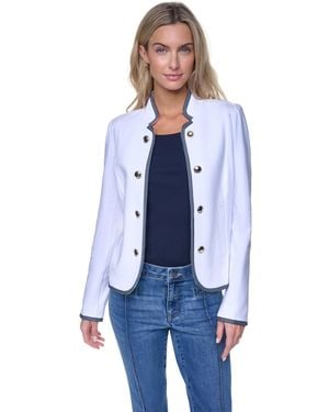 Nautica Cotton-blend Band Collar Captain Jacket - Blue