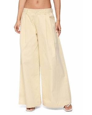 Edikted Lennon Ultra Wide Leg Pants - Natural