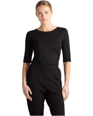 Residus Caline Jersey 3/4-sleeve Fitted T-shirt - Black
