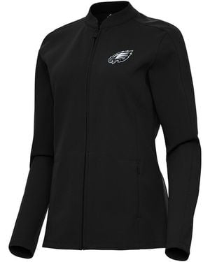 Antigua Philadelphia Eagles Regard Full-zip Jacket - Black