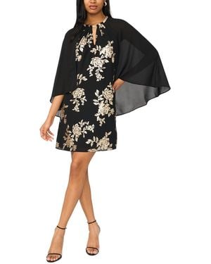 Msk Printed Short Dress - Black