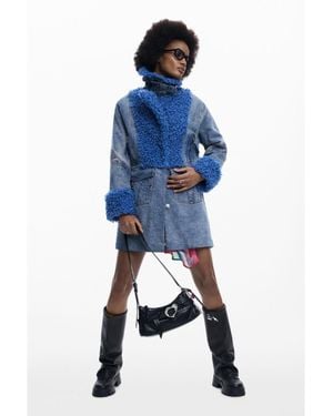 Desigual Hybrid Denim Coat - Blue