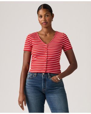 Levi's Muse Short-sleeve V-neck Top - Red