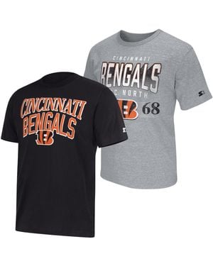Starter 2-pack Black/gray Cincinnati Bengals Logo T-shirt - Multicolor
