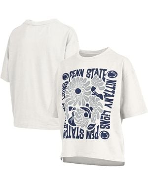 Pressbox Floral-print Cropped Graphic Tee - White