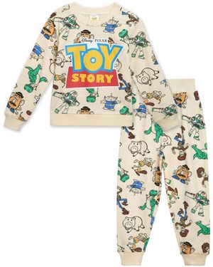Toy Story Disney Boys Lion King Pixar Woody Rex Buzz Lightyear Slinky Dog Sweatshirt And jogger Pants Set To - Metallic
