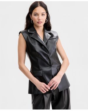 BarIII Sleeveless Structured Vest - Black