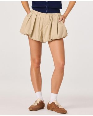Astr Margeen High-rise Bubble Shorts - Natural