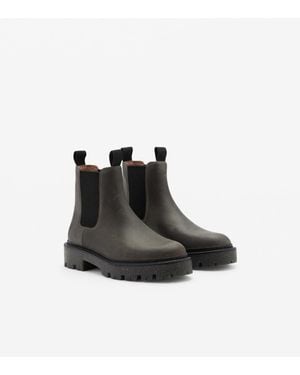 Mango Leather Chelsea Ankle Boots - Black