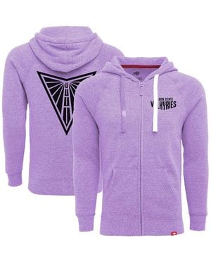 Sportiqe And Golden State Valkyries Heywood Tri-blend Raglan Full-zip Hoodie - Purple