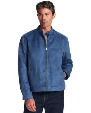 Weatherproof Moto Microsuede Jacket - Blue