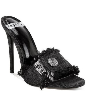 Rag & Co Claudia Distressed Denim Stiletto Sandals - Black