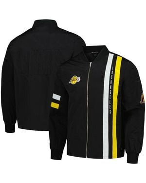 The Wild Collective And Los Angeles Lakers Stitch Applique Full-zip Bomber Jacket - Black