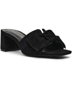 Anne Klein Kizmet Knot Block Heel Dress Sandals - Black