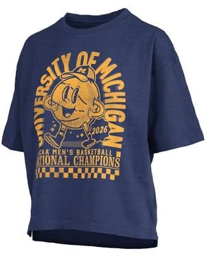 Pressbox Michigan Wolverines 2026 Ncaa Basketball National Champions Motley Crew Oversized Boxy T-shirt - Blue