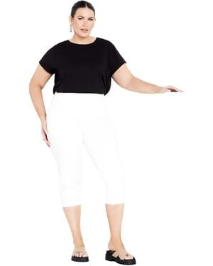 Avenue Butter Denim Pull On Crop Jean - White