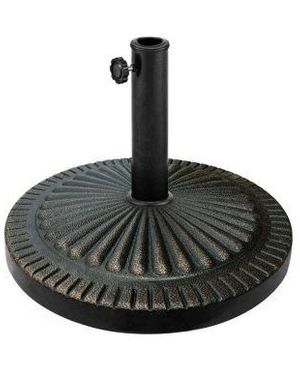 Gymax 30lbs Round Patio Market Umbrella Base Heavy Duty Outdoor Stand - Black