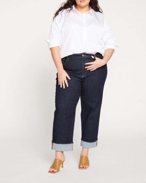 UNIVERSAL STANDARD Stevie High Rise Cuffed Straight Leg Jeans - Blue