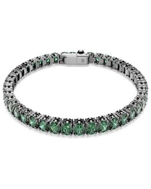 Swarovski Ruthenium-plated Matrix Tennis Bracelet - White