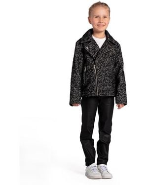 Belle & Bloom Girls Angel's Face Biker Jacket - Black